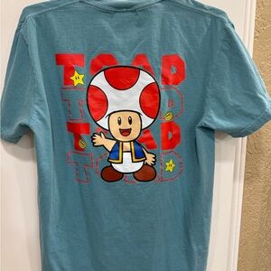 Women’s Toad from Mario Graphic Tee - Blue with Red Accents